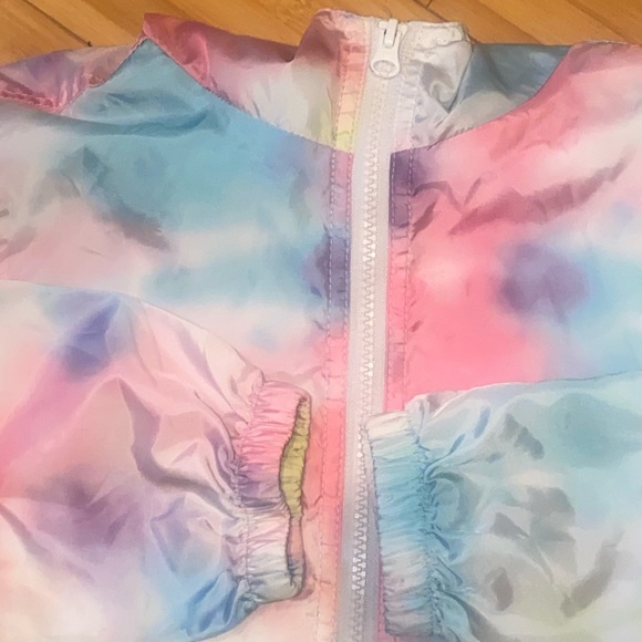 JUSTICE TIE DYE GIRLS WINDBREAKER JACKET SIZE 10 - Picture 4 of 8